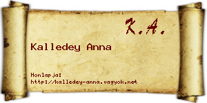 Kalledey Anna névjegykártya